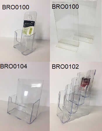 BROCHURE HOLDER, Assorted Acrylic , BRO0101, BRO0102, BRO0103